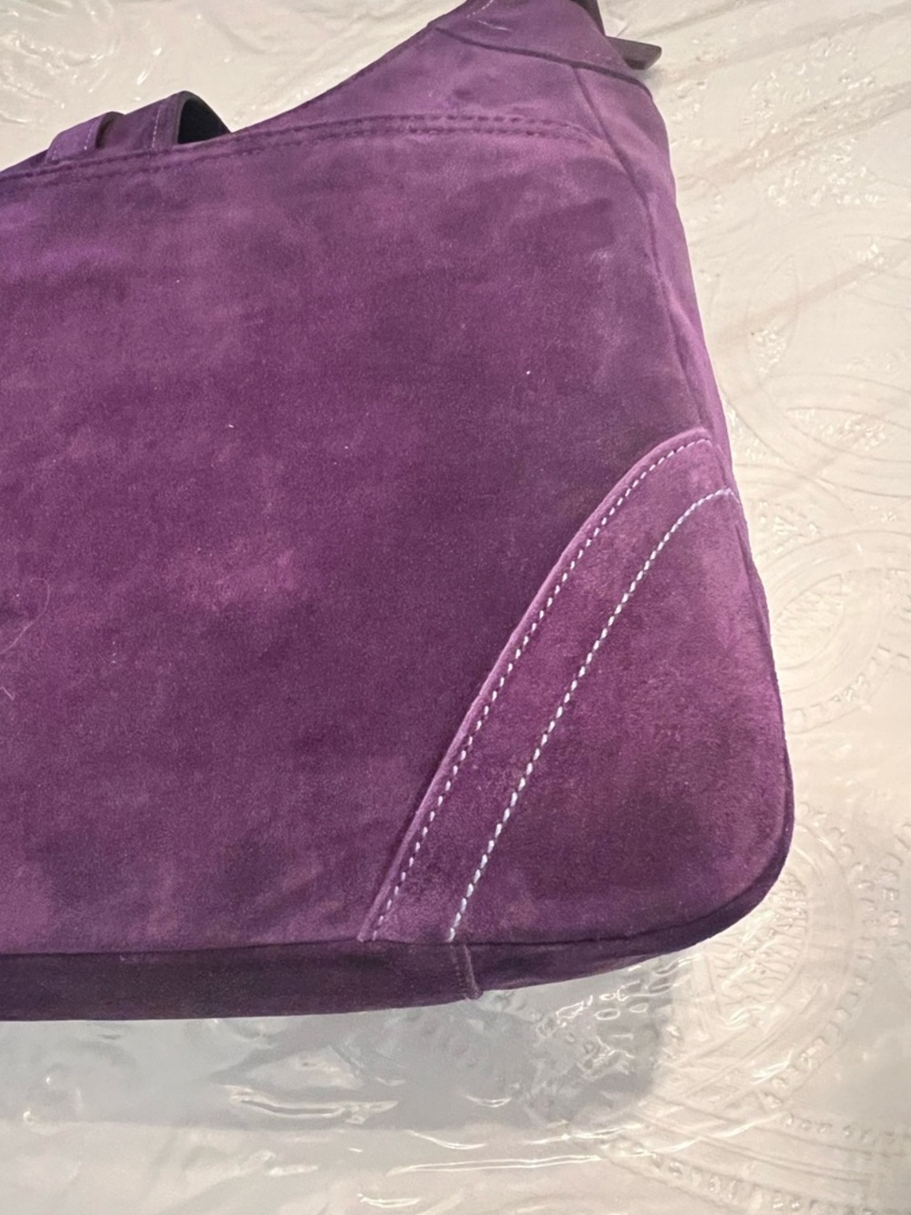 VINTAGE COACH HAMPTONS PLUM SUEDE LARGE HOBO BAG CARE KIT DUST BAG NEW IN BOX - Picture 7 of 16